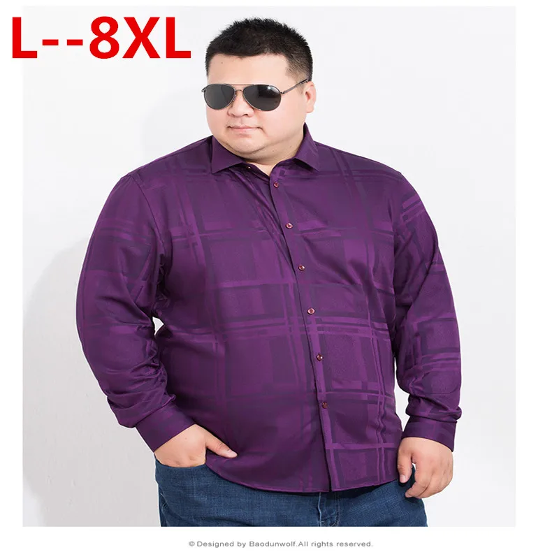 

Plaid 5X 8XL New 6XL Autumn Flannel Red Checkered Shirt Men Long Sleeve Chemise Homme Cotton Male Check Shirts