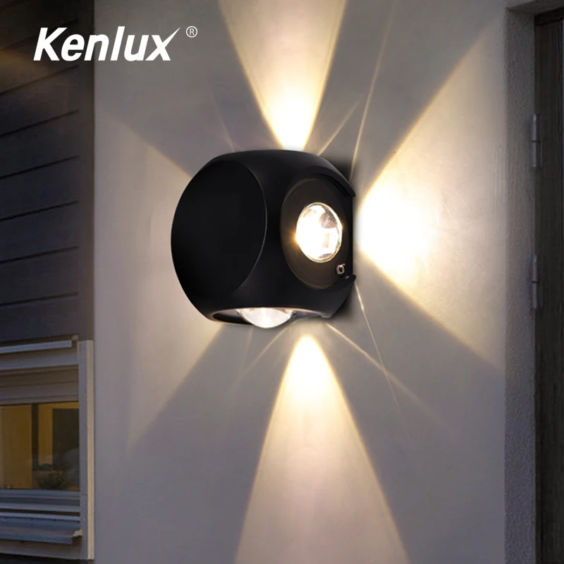 Алюминиевый наружный настенный светильник Kenlux 4 Вт/12 Вт современный светодиодный