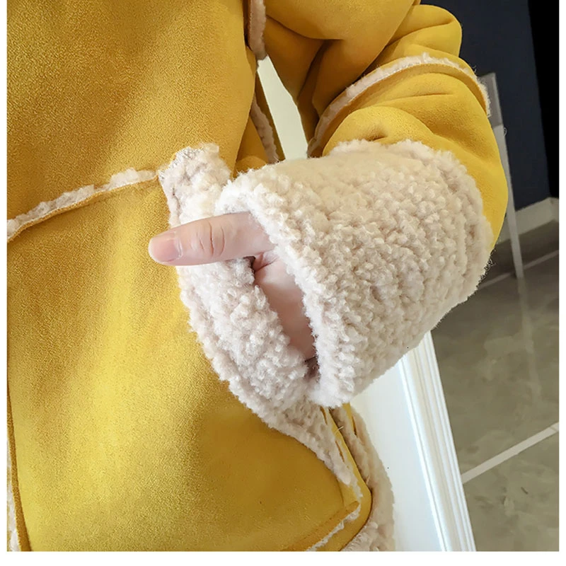 Женское короткое теплое пальто из искусственного кроличьего меха с длинным