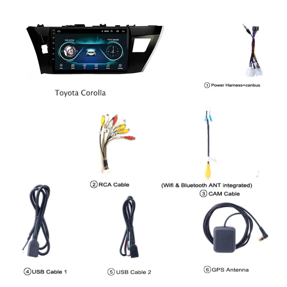 

Eastereggs 10.1 inch Android 8.1 head unit 2 Din Car Radio Multimedia Video Player Navigation GPS For Toyota Corolla 2014-2016