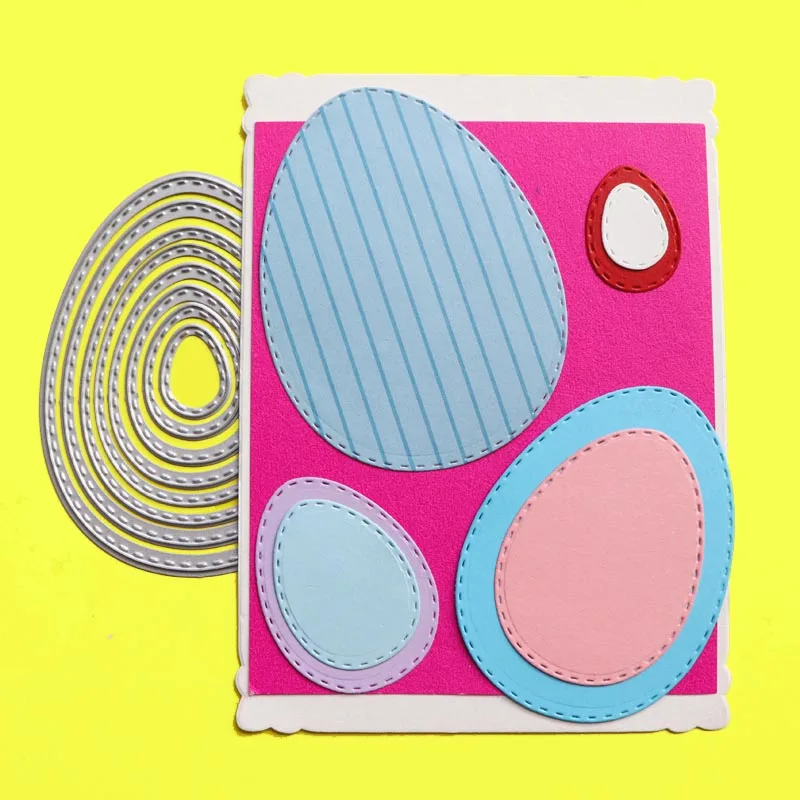 Вырубные штампы сшитые пасхальные яйца фотобумага рукоделие металлический