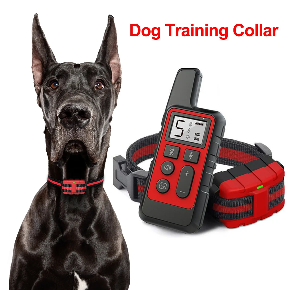 

Dog Training Collar 500M Electric Shock sound Anti-Bark Remote Waterproof usb Rechargeable LCD dogs training adjustable