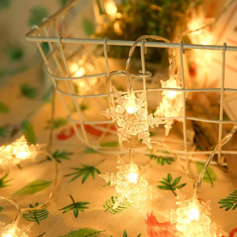 2 м 20 светодиодов новинка гирлянда со снежинками и батарейным отсеком