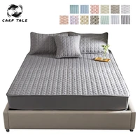 multi size 5 sides protection mattress cover washable embossed cotton quilted mattress protector soft anti mite mattress topper