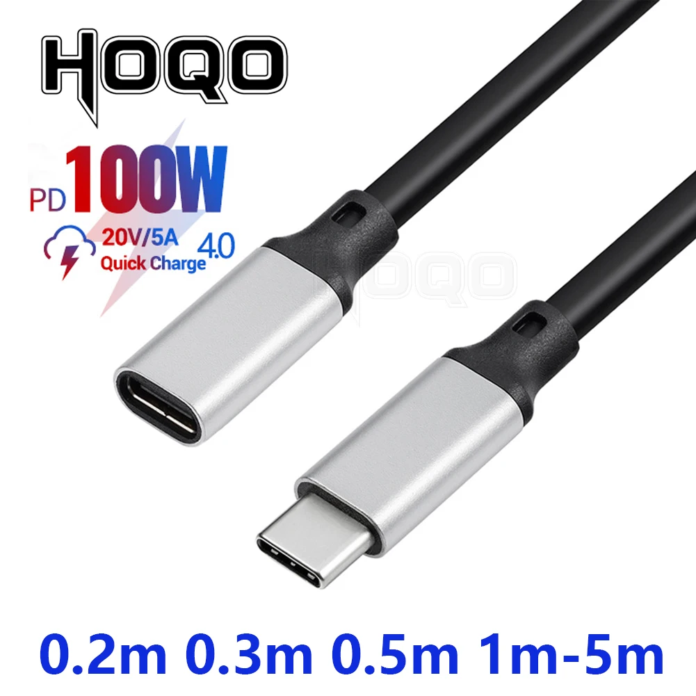 Удлинительный кабель USB c 100 Вт PD 5A 4k USB3.1 Type usb-c удлинитель штекер-гнездо УДЛИНИТЕЛЬ