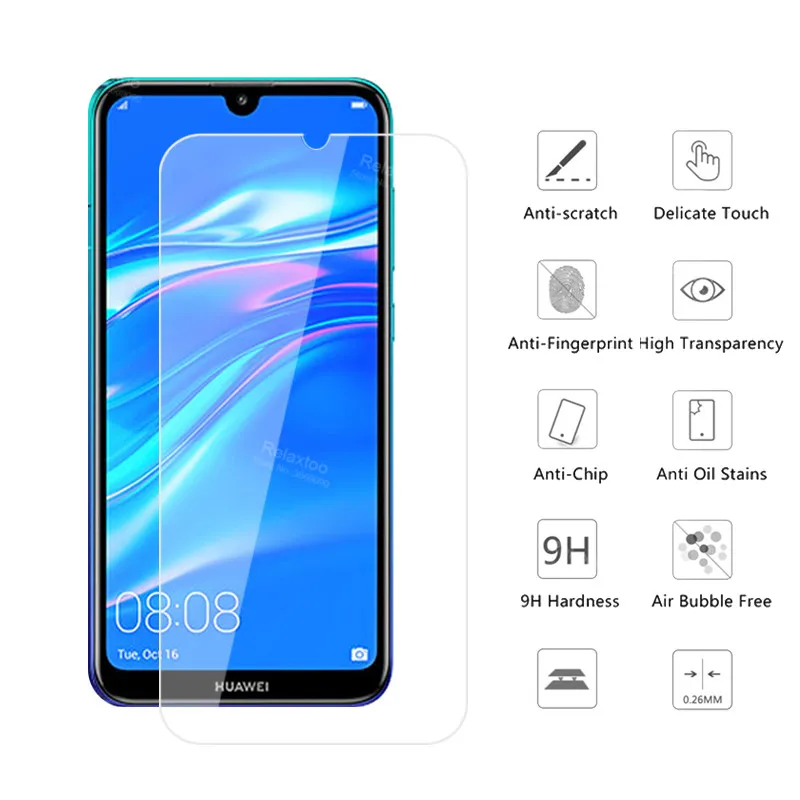 2 в 1 Защитное стекло для объектива камеры huawei y7 pro 2019 hauweii safty flim y 7pro 7 Закаленное