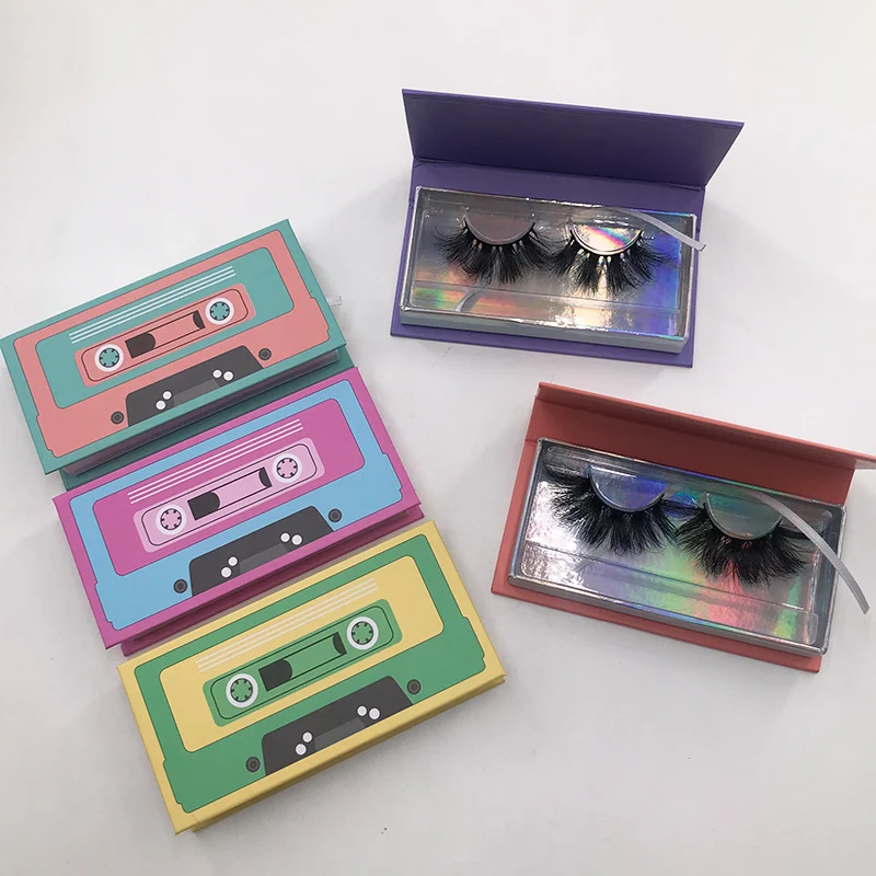 Wholesale Eyelash Packaging Box Magnetic Tape Rectangle Case Dramatic 5D 25mm Mink Lashes Creative Eyelashes Package | Красота и