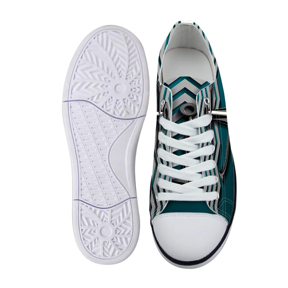 Бирюзовый зеленый фон якорь и муаровый узор унисекс парусиновая обувь для мужчин