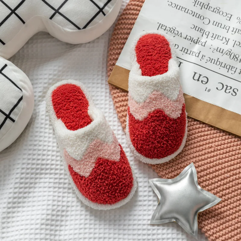 

Fashion ladies cotton slippers new fabric plush cotton slippers women winter non-slip home warm home cotton shoes slippers