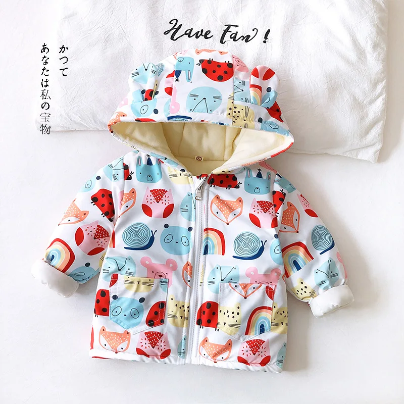 Одежда для детей 1-4 лет; куртка; Новинка года; сезон осень-зима; модная теплая верхняя одежда с капюшоном для маленьких девочек; куртка; пальто; Рождество - Цвет: Синий