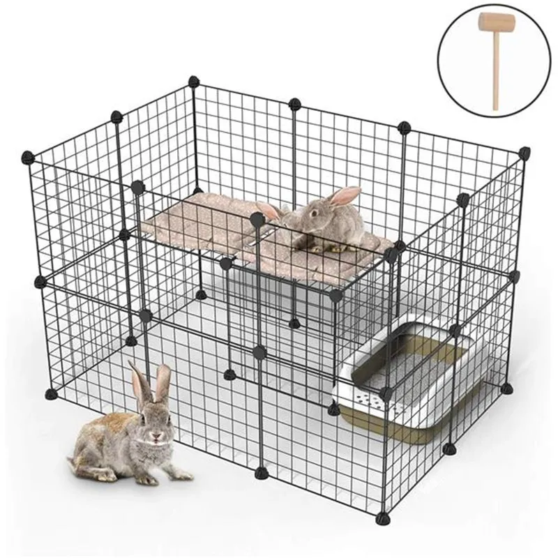 

Pet Playpen, Small Animal Cage Indoor Portable Metal Wire Yard Fence for Small Animals, Guinea Pigs, Rabbits Kennel Crate Fence