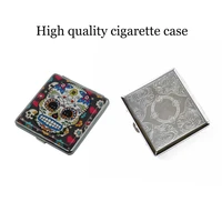 silver metal cigarette case 70mm locking blank aluminum stainless steel metal tobacco cigarettes storage supplies