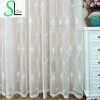 slow soul europe geometric embroidered tulle curtains for living room bedroom kitchen drapes window curtain french custom 3d