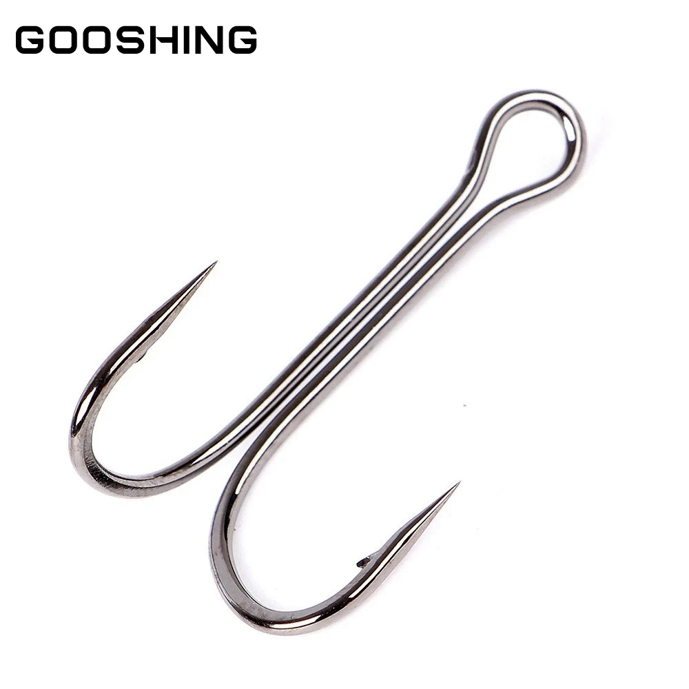 

20pcs/Pack Double Fishing Hooks 1/0# 2/0# 3/0# 2# 4# 6# Barbed High Carbon Steel Duple Carp Fishing Fishhook for Worm Soft Lure