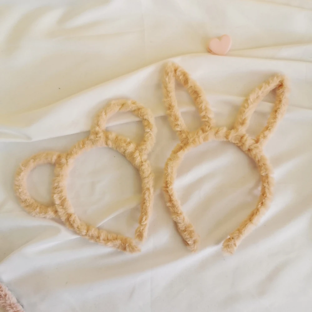 Милый Кот/повязка кроличьи уши искусственный мех головная повязка сплошной цвет