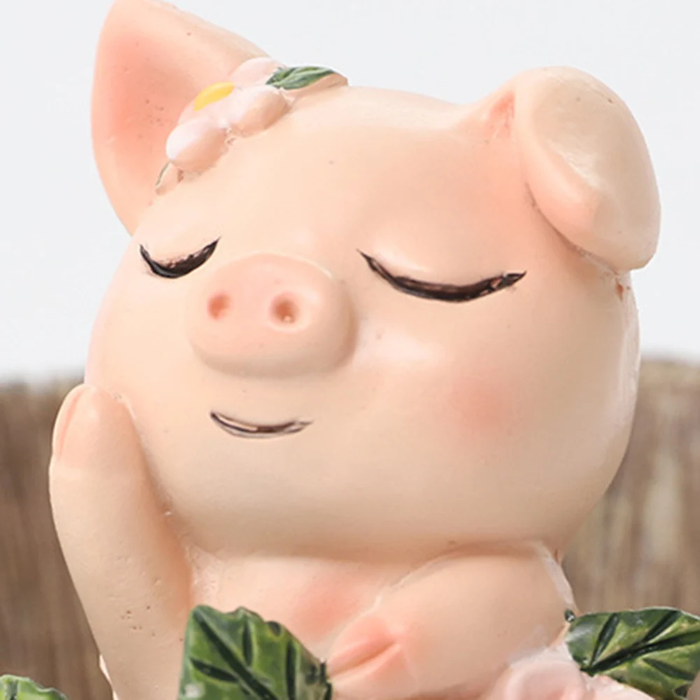 

Miniature Resin Rural Style Planting Pot with Cute Cartoon Animal Succulent Flower Pot Micro Landscape Decorations HG99