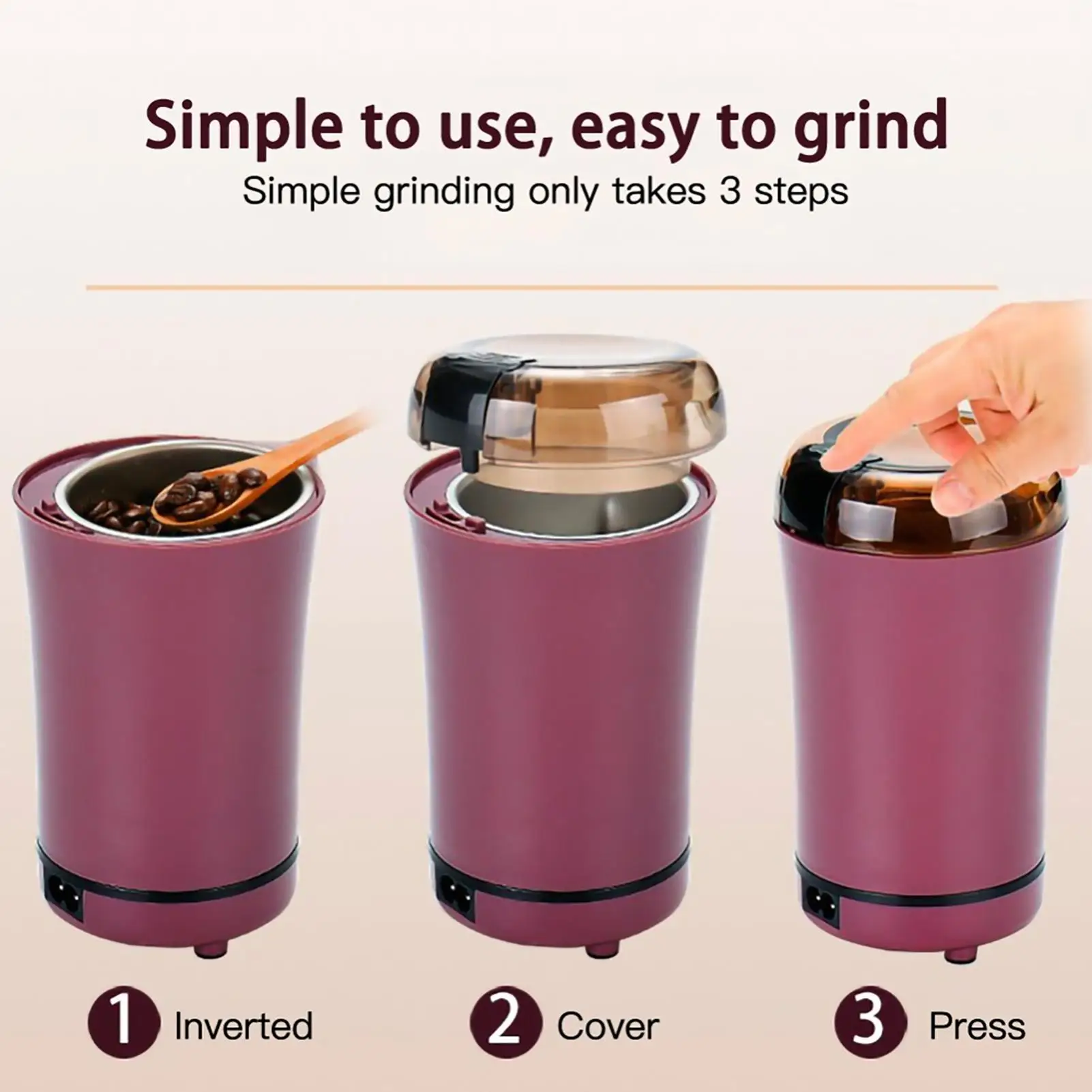 

Mini Electric Coffee Grinder Maker Electric Grain Grinder Spice Coffee Grinding Machine Household Herbal Crusher drop shipping