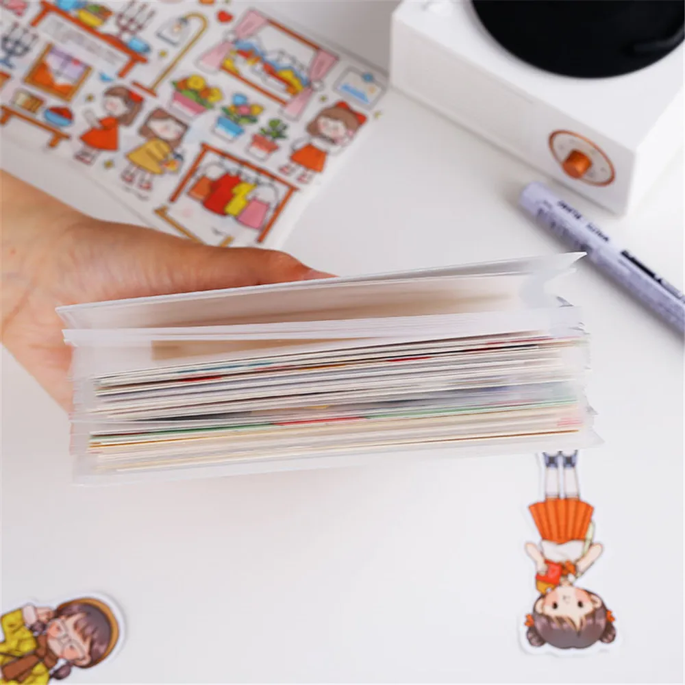 

40 Sheets Pocket A6 Storage Book Sticker Card Bill Invoice Memo Collection Album Photo Book Transparent Simple Student Storage