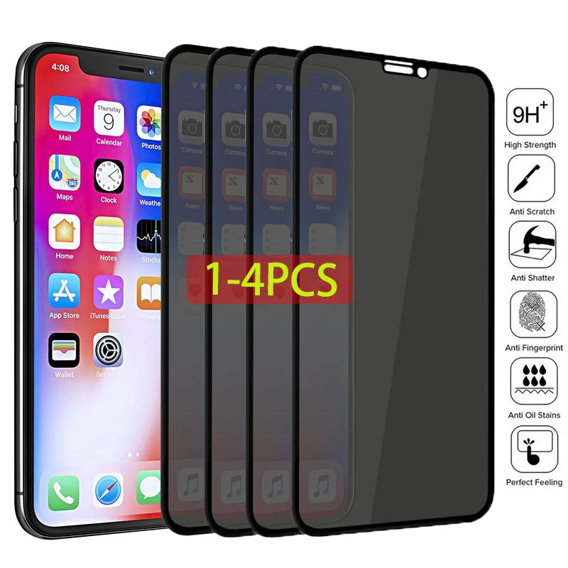 

1-4Pcs Privacy Tempered Glass Screen Protector for IPhone 12 11 Pro 6 6s 7 8 Plus Anti-spy Glass on IPhone XS MAX X XR