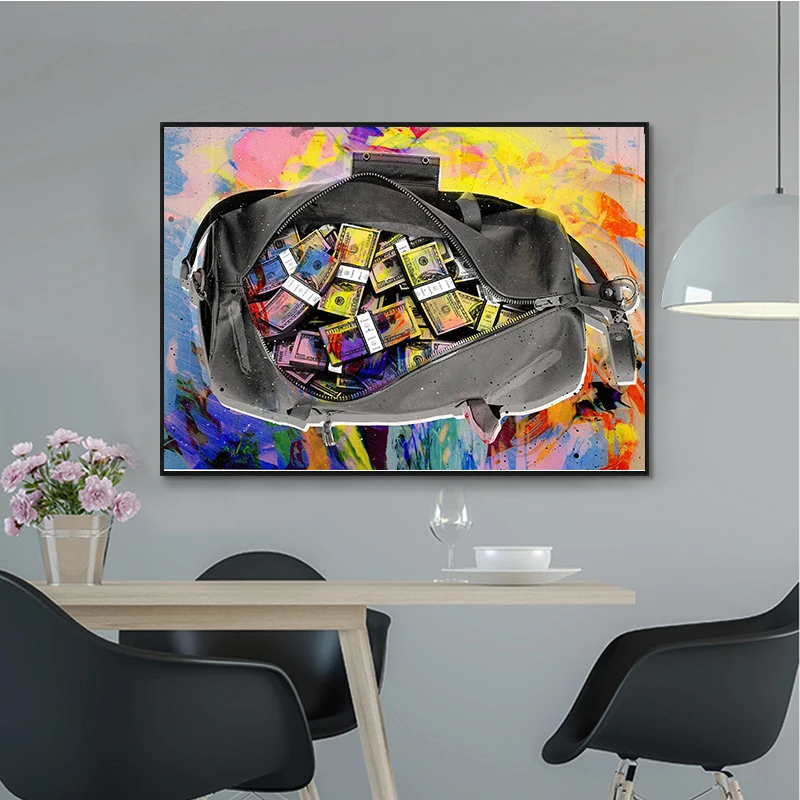 

Graffiti Art Canvas Painting Secure the Bag Money Wall Art Posters and Prints Street Art Picture for Living Room Home Decor