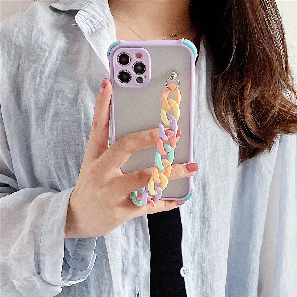 phone case for xiaomi redmi note 9 pro 10 10s 9s 9c 9a 9t 8 8t 8a 10t case 3d wrist chain shockproof transparent soft back cover free global shipping