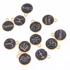 (12 шт.компл.) металлический сплав 8 цветов Эмаль знаки Зодиака Подвески Diy ручной работы ювелирные изделия браслет ожерелье аксессуары