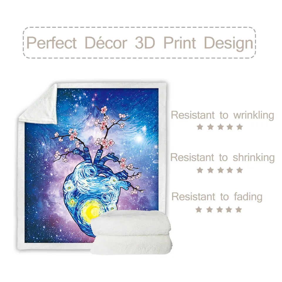 Постельные принадлежности одеяло с сердечками покрывало рисунком звездного