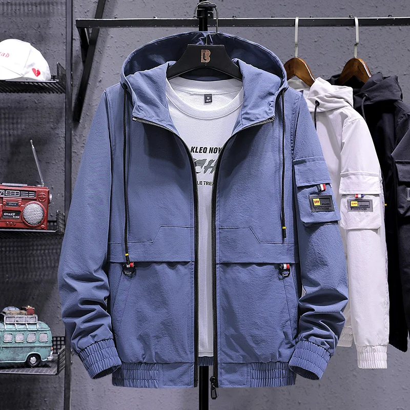 

WWKK 2020 Hooded Jackets Men New Patchwork Color Block Pullover Jacket Fashion Tracksuit Coat Men Hip Hop Streetwear Jacket Men