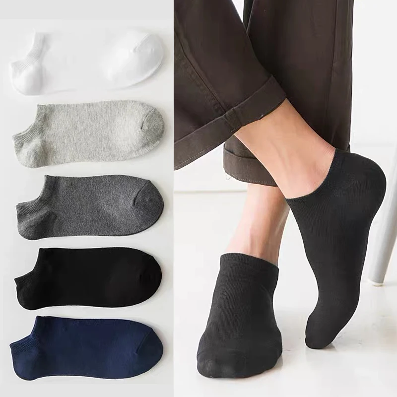 

5Pairs Cotton Man Short Sock Fashion Men Ankle Socks Comfortable Solid Color Casual Socks Male Breathable Street Fashion
