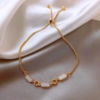 14k real gold plating simple temperament rectangular bracelet girlfriends bracelet jewelry wholesale bangles for women