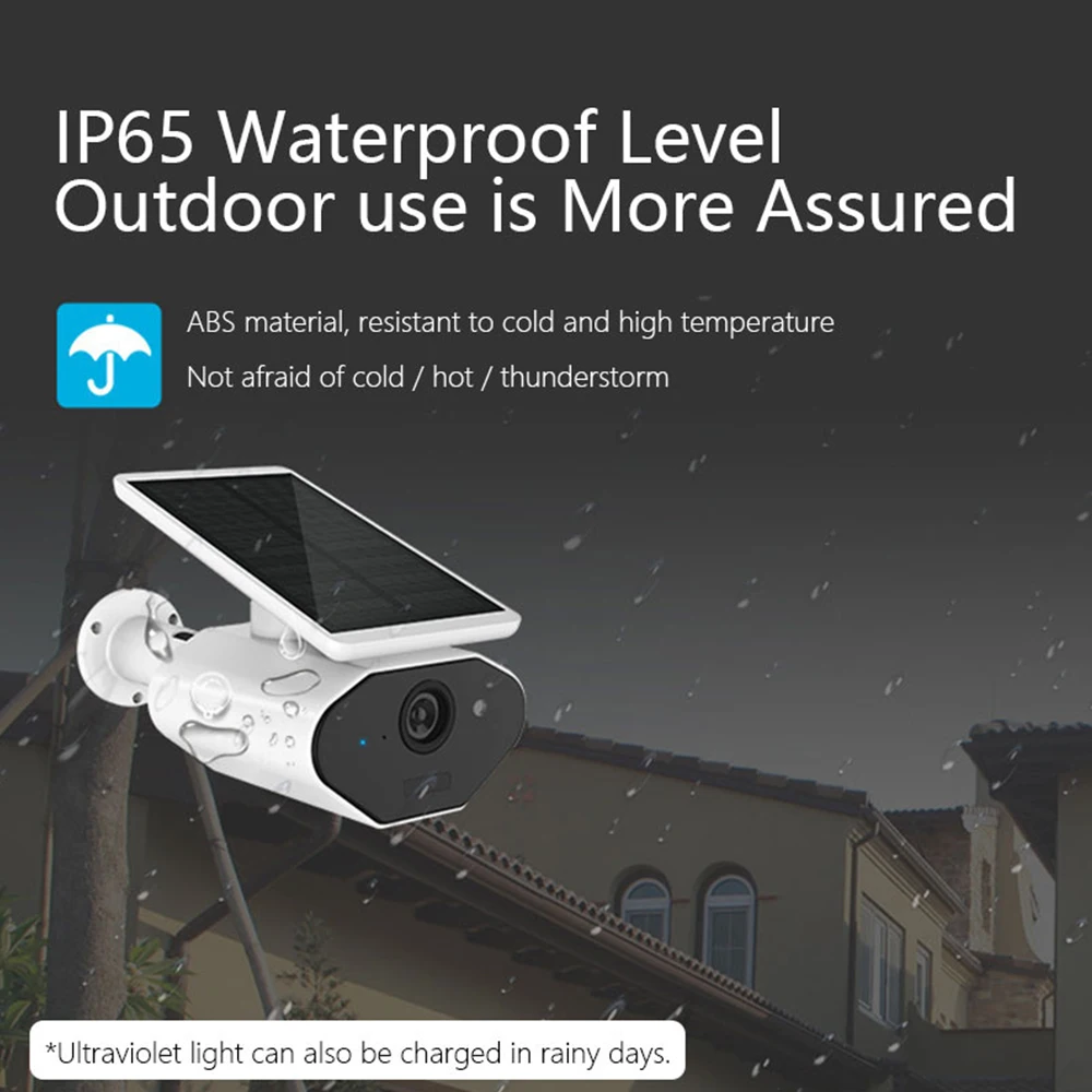 Водонепроницаемая HD ip-камера на солнечной батарейке 1080P беспроводная уличная камера WiFi с ночным видением Обнаружение движения P2P домашняя камера безопасности