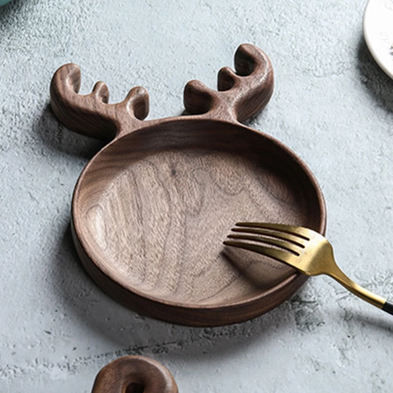 Сервировочные подносы из ореховой древесины поднос для хранения чая хлеба