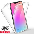 Чехол для iPhone 13, 12 mini, i, 13, 12, 11 pro max, xr, xs max, 8, 7 plus, двусторонний, силиконовый, прозрачный, ТПУ, 360