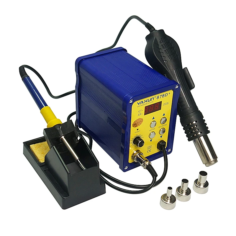 2 в 1 SMD паяльная станция горячего воздуха YAXUN 878D + автоматическая ремонтная