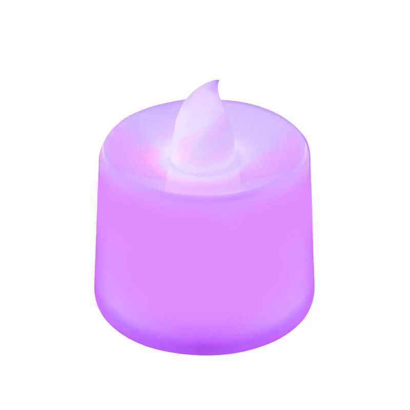 Фиолетовый Мерцающий беспламенный светодиодный чайный светильник мерцающий чайный подсвечник вечерние свадебные подсвечники безопасность украшения дома - Цвет: Фиолетовый