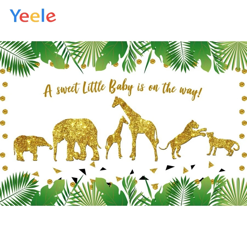 

Wild Safari Animals Tropical Jungle Forest Baby Shower Birthday Party Backdrop Vinyl Photography Background for Photo Studio