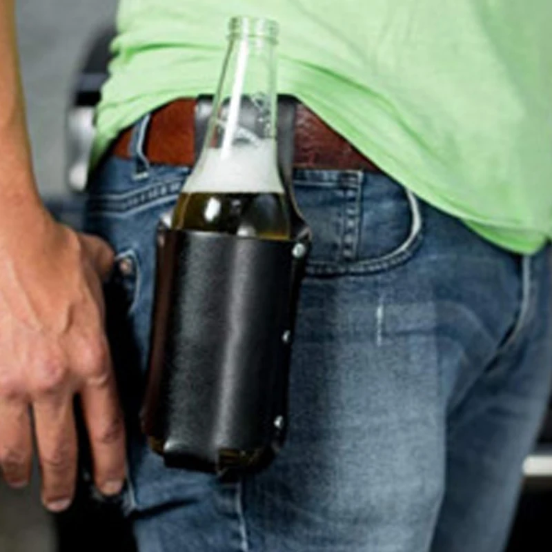 Кобура для пива из искусственной кожи мужчин и женщин портативный пояс держатель