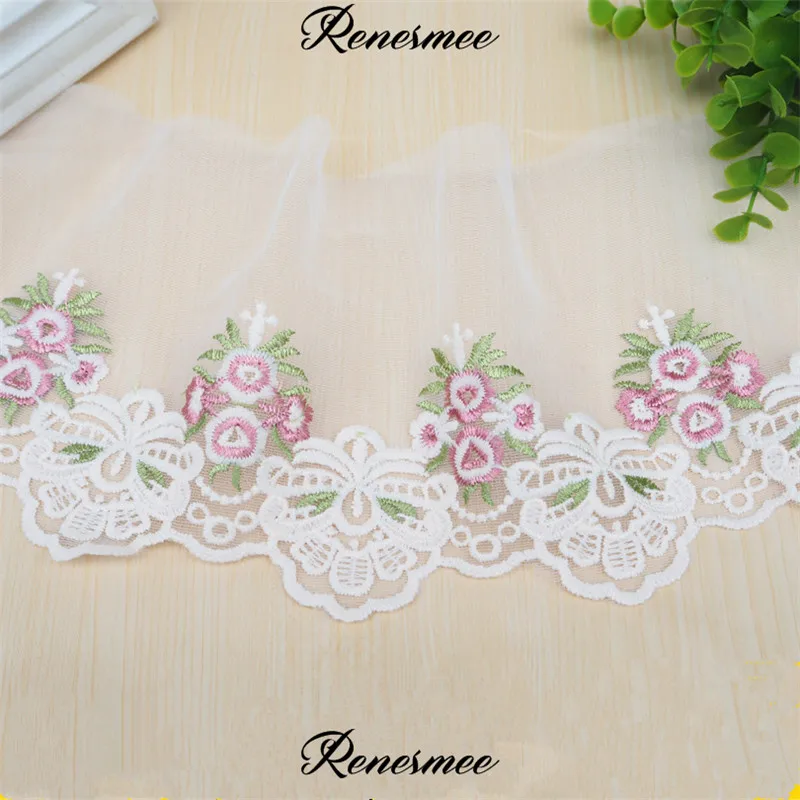 1 метр мягкий тюль цвета слоновой кости сетка Цветочная Ткань Venise кружевной