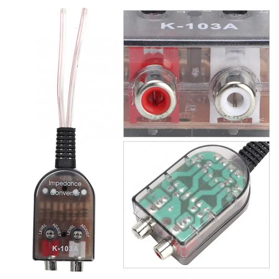 Автомобильный стерео Регулируемый динамик высокого до низкого гнезда линия RCA