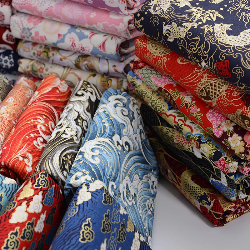 Японская хлопчатобумажная ткань с принтом тканевая скатерть для занавесок