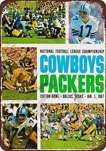 

LANK Metal Tin Sign Cowboys Packers Sports Style Wall Decor Bar Room Iron Paint Outdoor Decoration Metal Signs 8x12 Inches