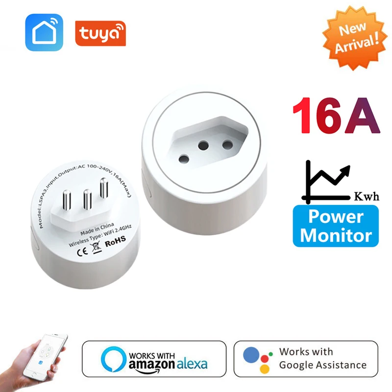 Умная розетка с Wi-Fi 16 А монитором питания | Электроника