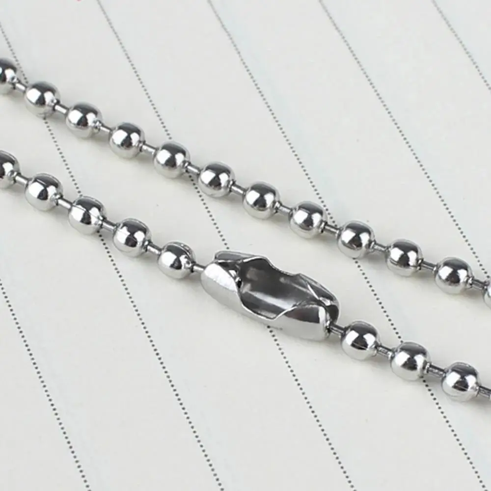 

Granny Chic Wholesale 10/20/50/100pcs 1.5/2/2.4/3/3.2mm Men Women Silver Stainless Steel Bead Ball Chain Necklace DIY Jewelry