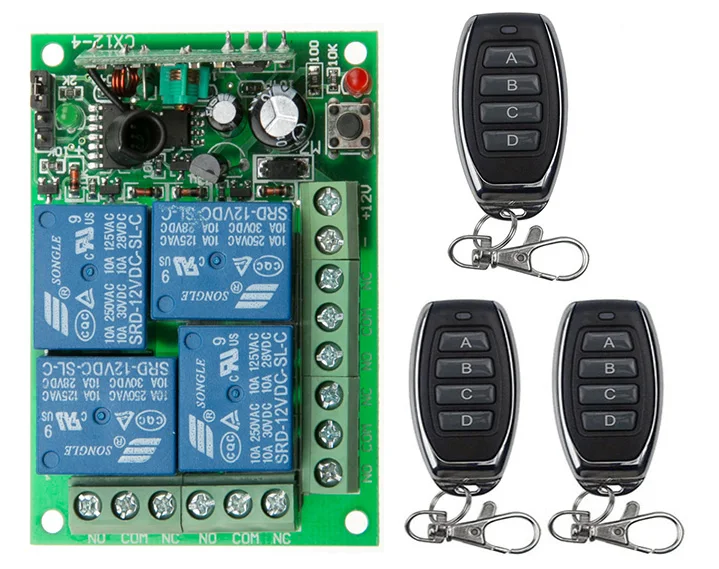 DC12V 24V 4CH 4 CH Беспроводной РЧ пульт дистанционного управления Управление