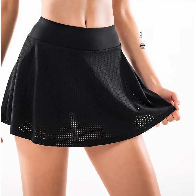 Женские юбки для бега тренажерного зала с высокой талией защитные трико юбка
