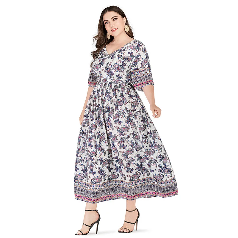 Женское пляжное платье Бохо с цветочным принтом летние платья для отпуска