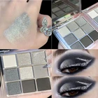 9 цветов, черная Бриллиантовая палитра, классные Оттенки для макияжа глаз, матовая блестящая Палитра для вечерние ринки, фестиваля, водостойкая стойкая косметика