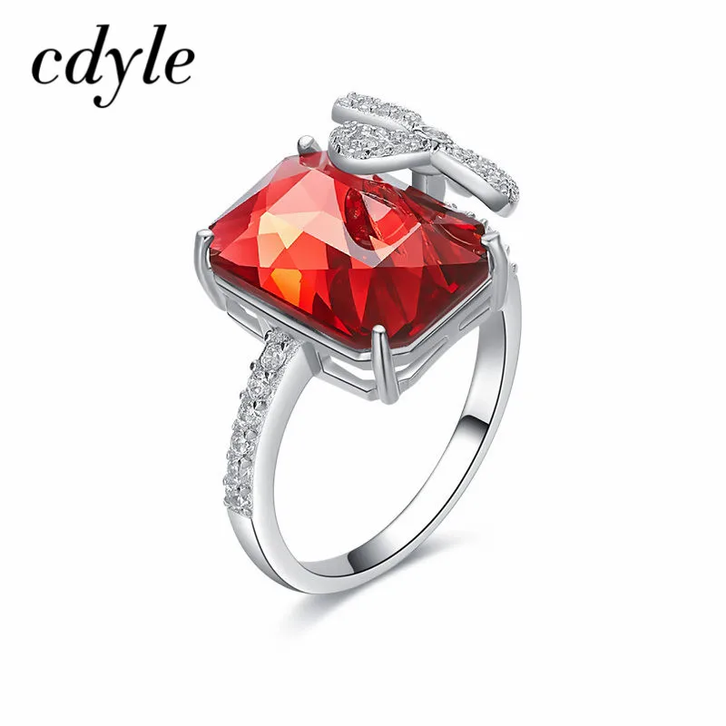 Cdyle Оптовая Продажа Модные Размеры 7 8 палец кольцо ювелирные изделия Красный