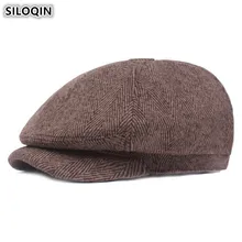 SILOQIN  Winter Men's Berets Hat Warm Fashion Characters Tongue Caps For Middle-aged Men Leisure tou