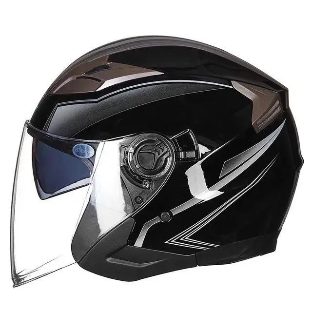 

HiMISS Unisex Lightweight Summer Motorcycle Helmet Double Lens Half Helmet